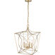 Tracy 4 Light 16 inch Painted Modern Gold Pendant Ceiling Light